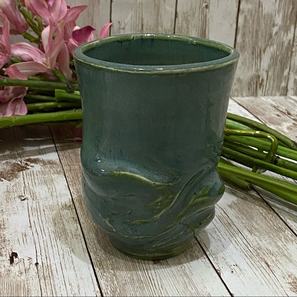 Signed Pottery Glazed Japanese Tea Cup - Picture 2 of 11